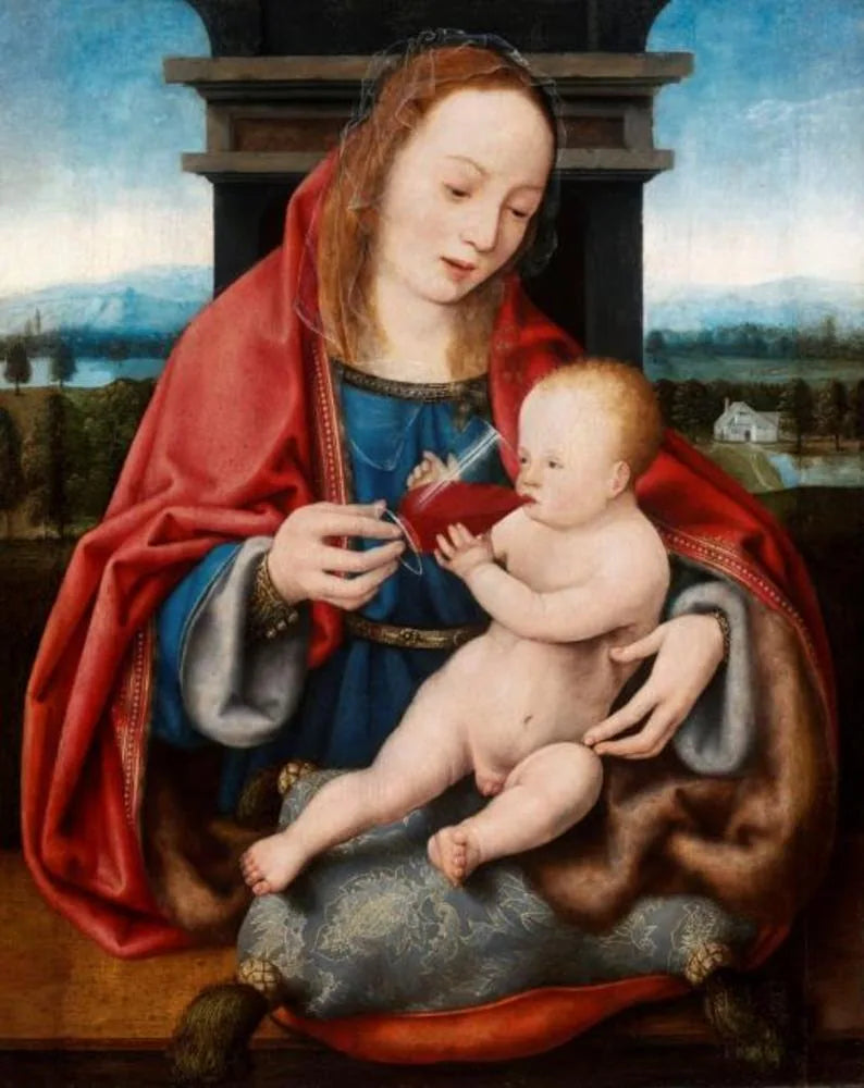 Dziewica z Dzieciątkiem i winem - Joos van Cleve