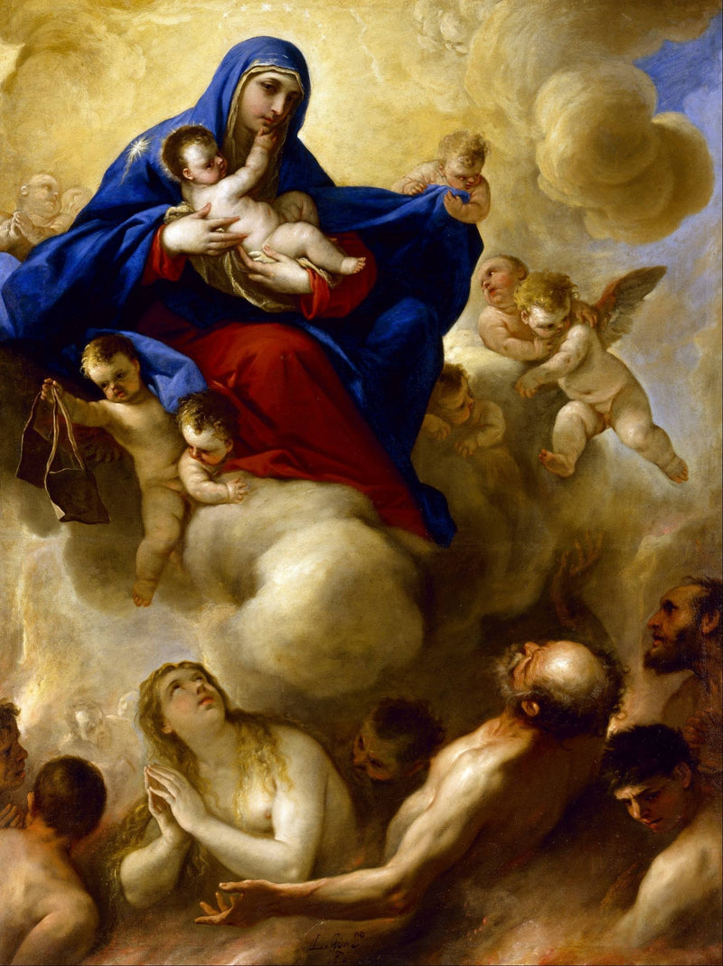 Dziewica z Dzieciątkiem z duszami czyśćca - Luca Giordano
