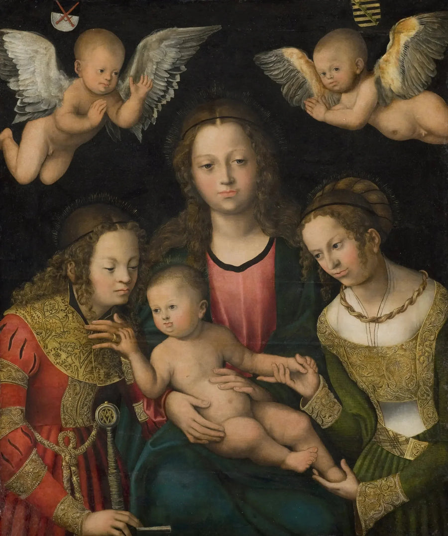 Dziewica z Dzieciątkiem z świętymi Katarzyną i Barbarą - Lucas Cranach Starszy