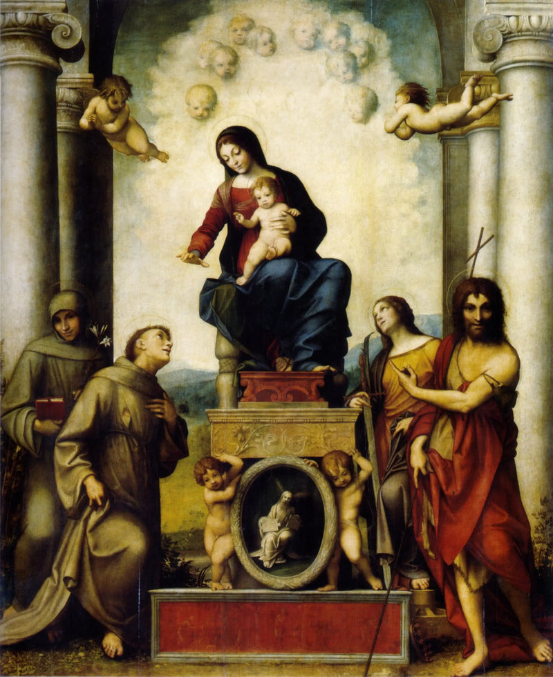 Dziewica z Dzieciątkiem i świętym Franciszkiem - Antonio da Correggio