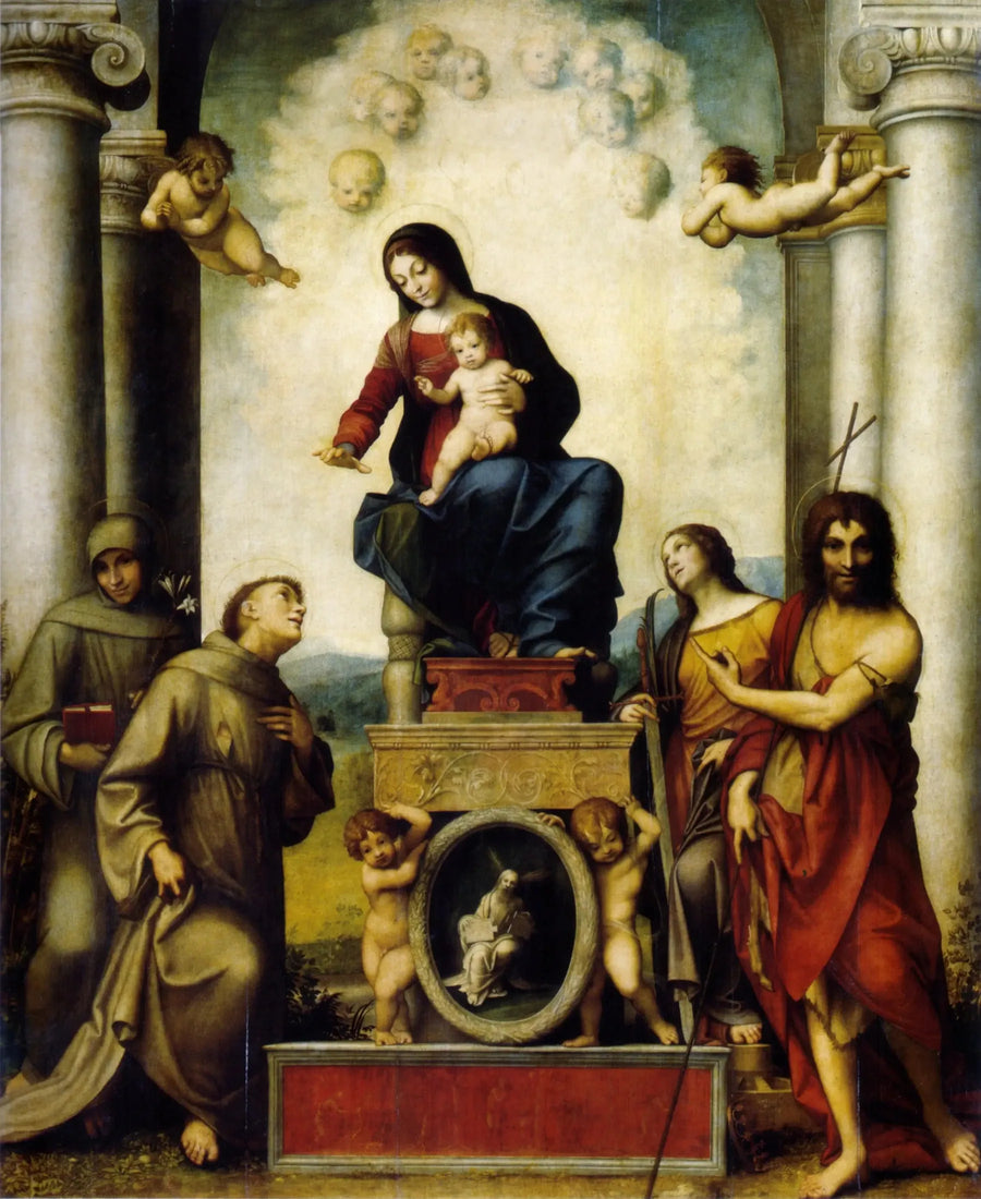 Dziewica z Dzieciątkiem i świętym Franciszkiem - Antonio da Correggio