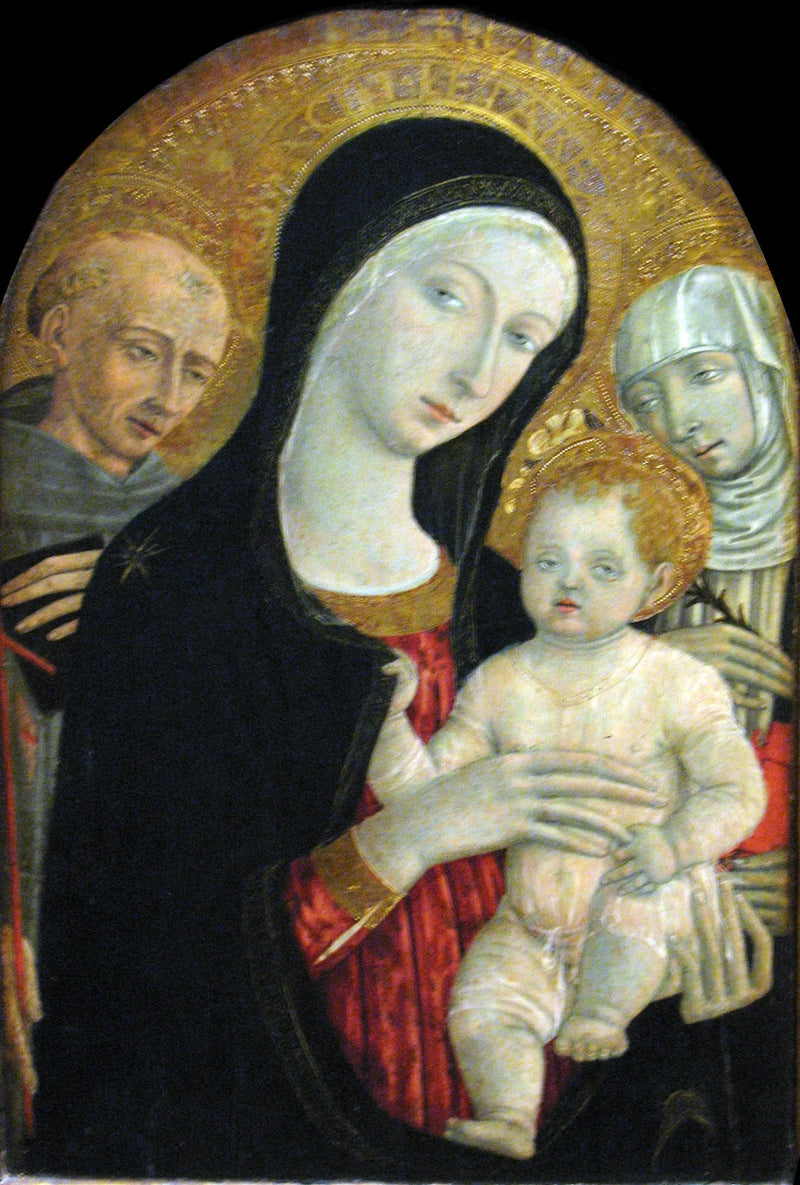 Dziewica z Dzieciątkiem z św. Franciszkiem i św. Katarzyną Sieneńską - Matteo di Giovanni