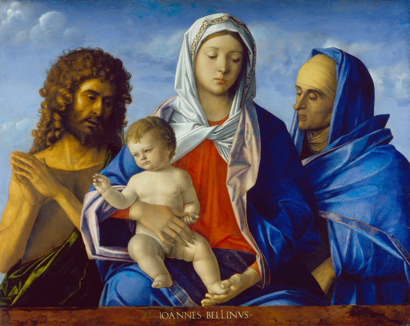 Dziewica z Dzieciątkiem z św. Janem Chrzcicielem i Elżbietą - Giovanni Bellini