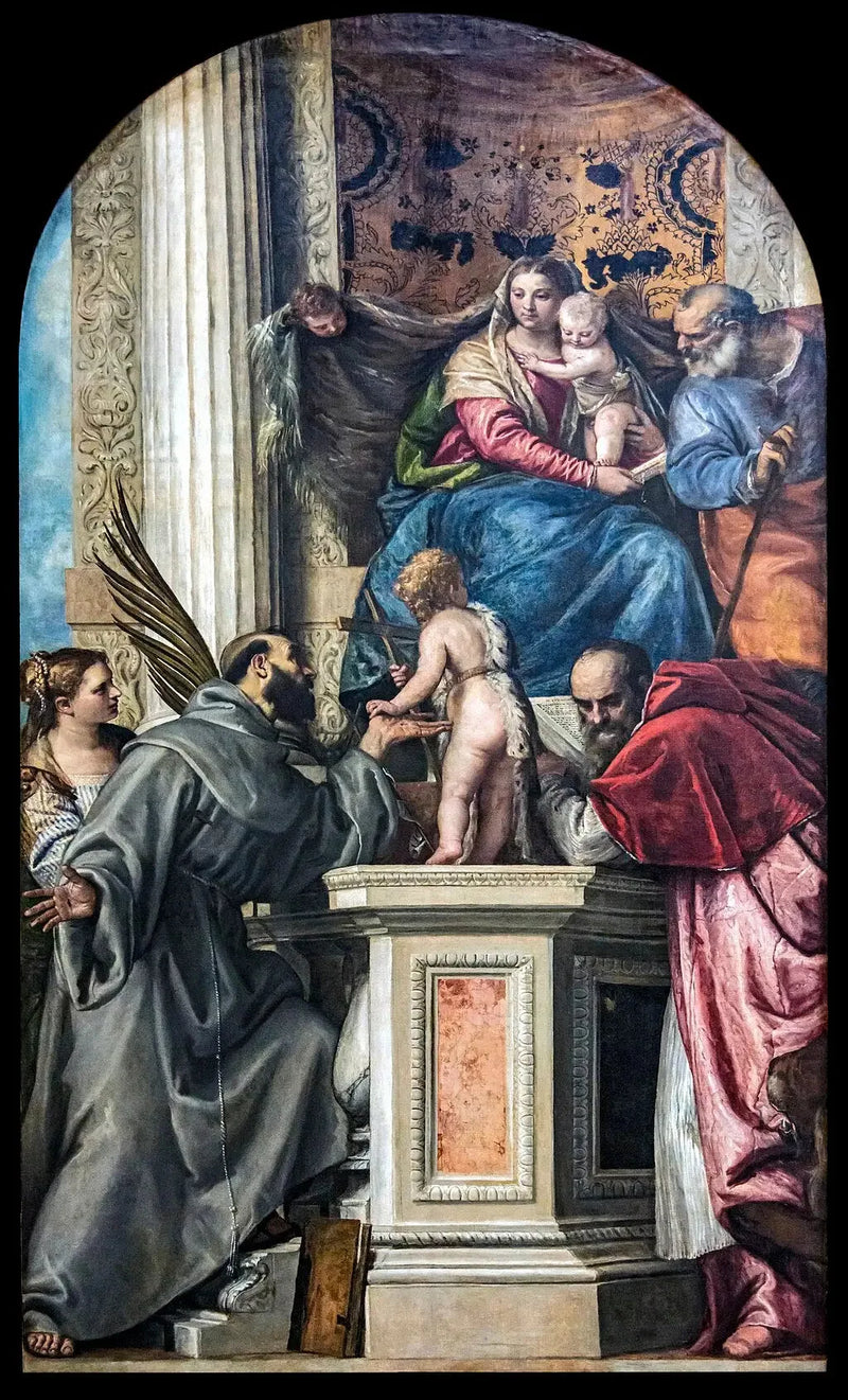 Dziewica z Dzieciątkiem z św. Józefem, Święta Justyna z Padwy, Święty Franciszek z Asyżu, Święty Jan Chrzciciel jako dziecko i Święty Hieronim. - Paul Véronèse