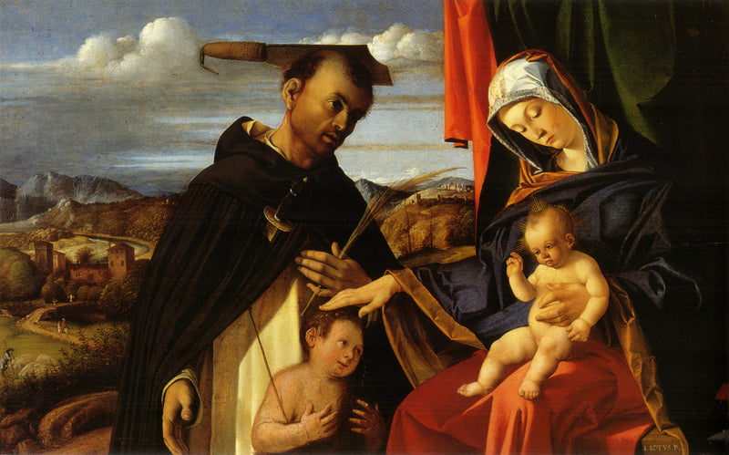 Dziewica z Dzieciątkiem z świętym Piotrem męczennikiem - Lorenzo Lotto