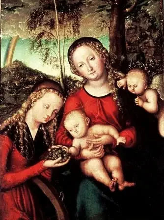 Dziewica z Dzieciątkiem z Świętą Katarzyną Aleksandryjską - Lucas Cranach Starszy