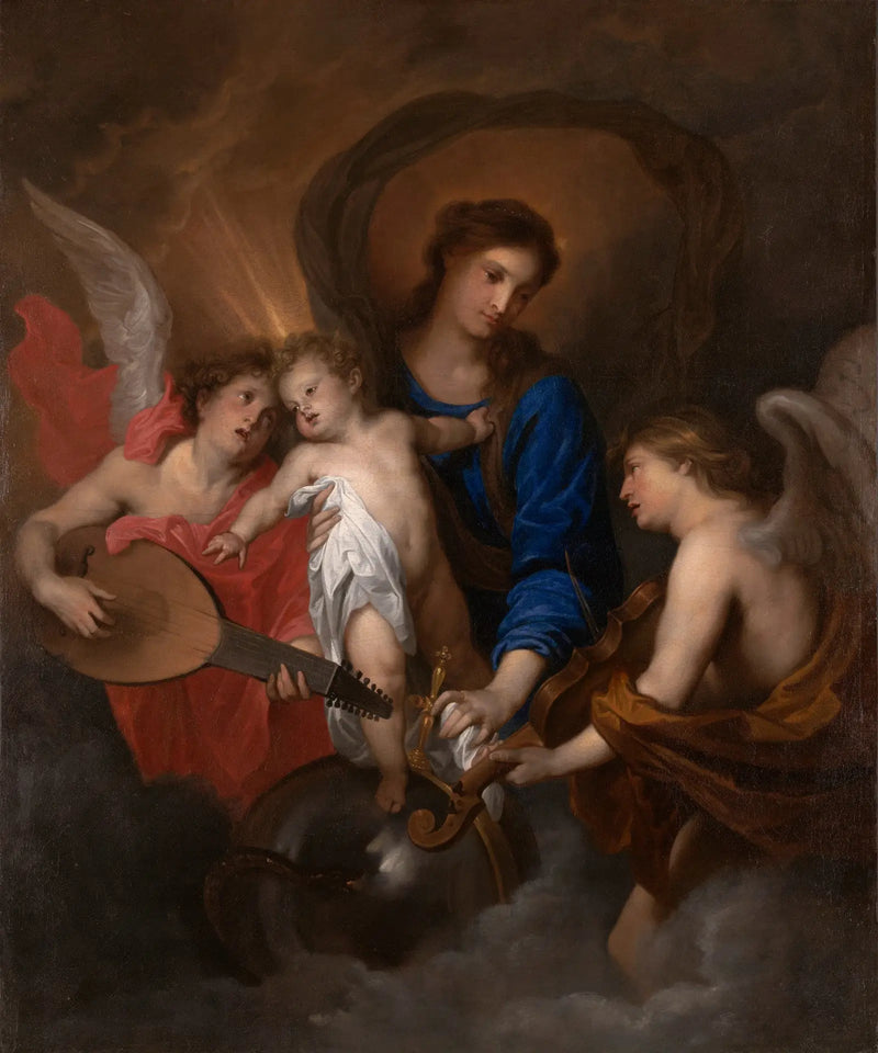 Dziewica z Dzieciątkiem i aniołem muzykiem - Antoine van Dyck