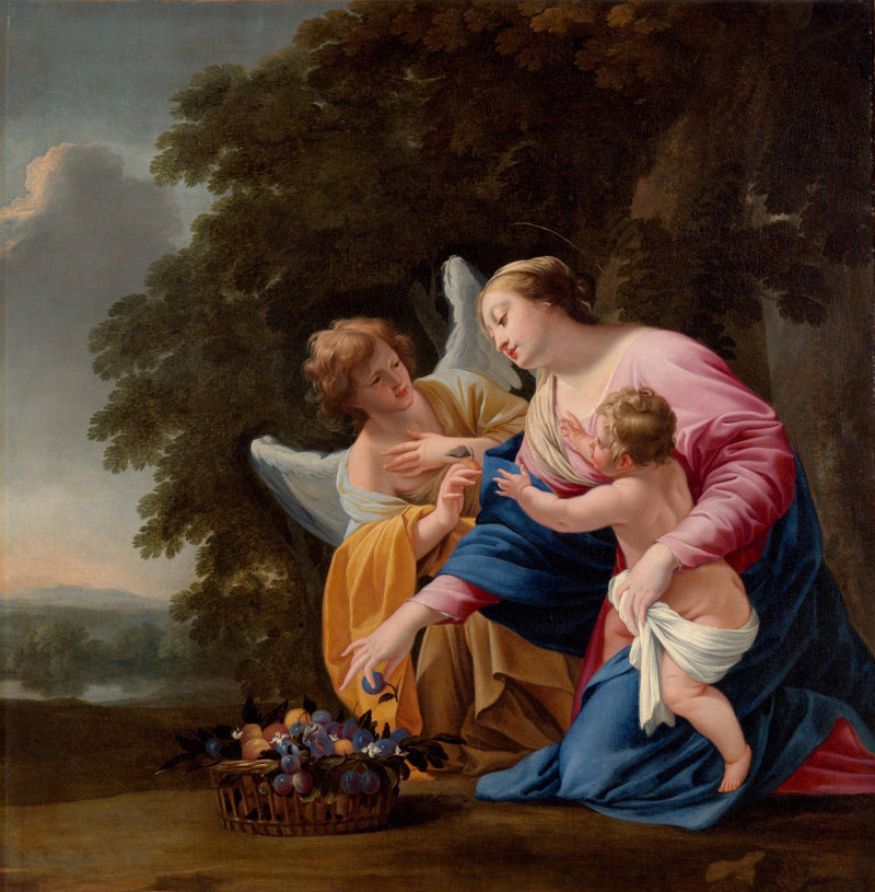 Dziewica z Dzieciątkiem i Aniołem - Simon Vouet
