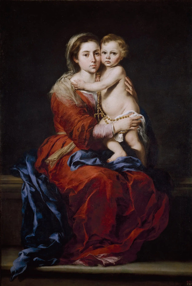 Dziewica z Dzieciątkiem i różańcem - Bartolomé Esteban Murillo