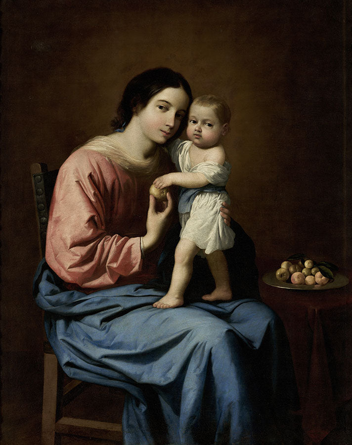Dziewica z Dzieciątkiem z talerzem owoców - Francisco de Zurbarań