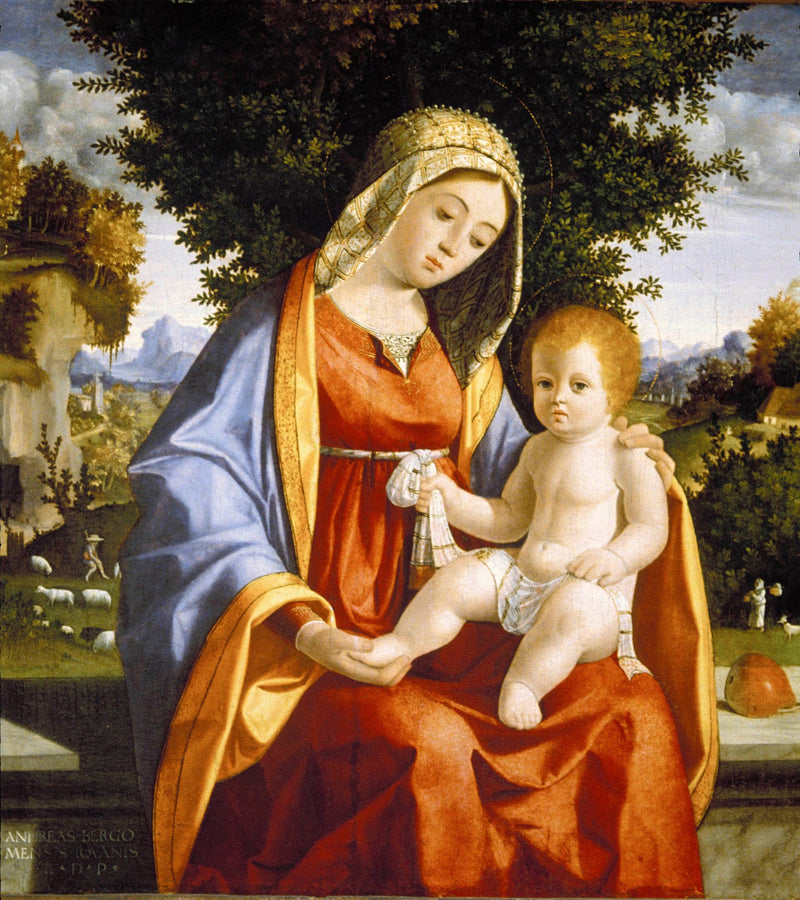 Vierge à l'Enfant dans un paysage - Andrea Previtali