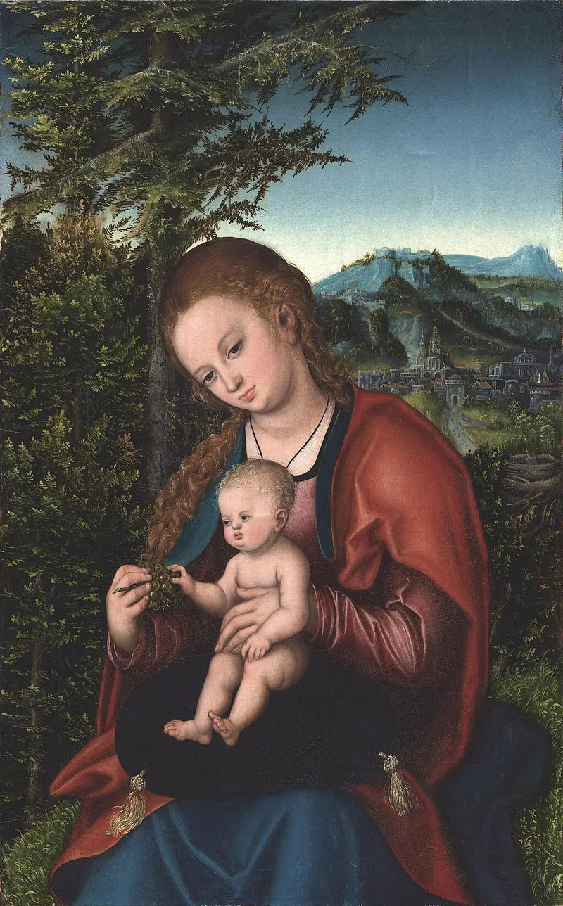 Dziewica z Dzieciątkiem na pejzażu - Lucas Cranach Starszy