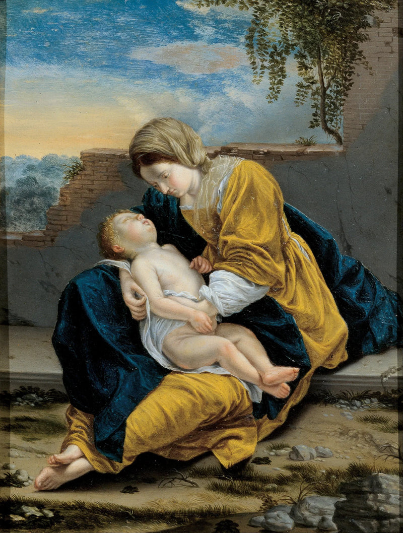Dziewica z Dzieciątkiem w pejzażu - Orazio Gentileschi