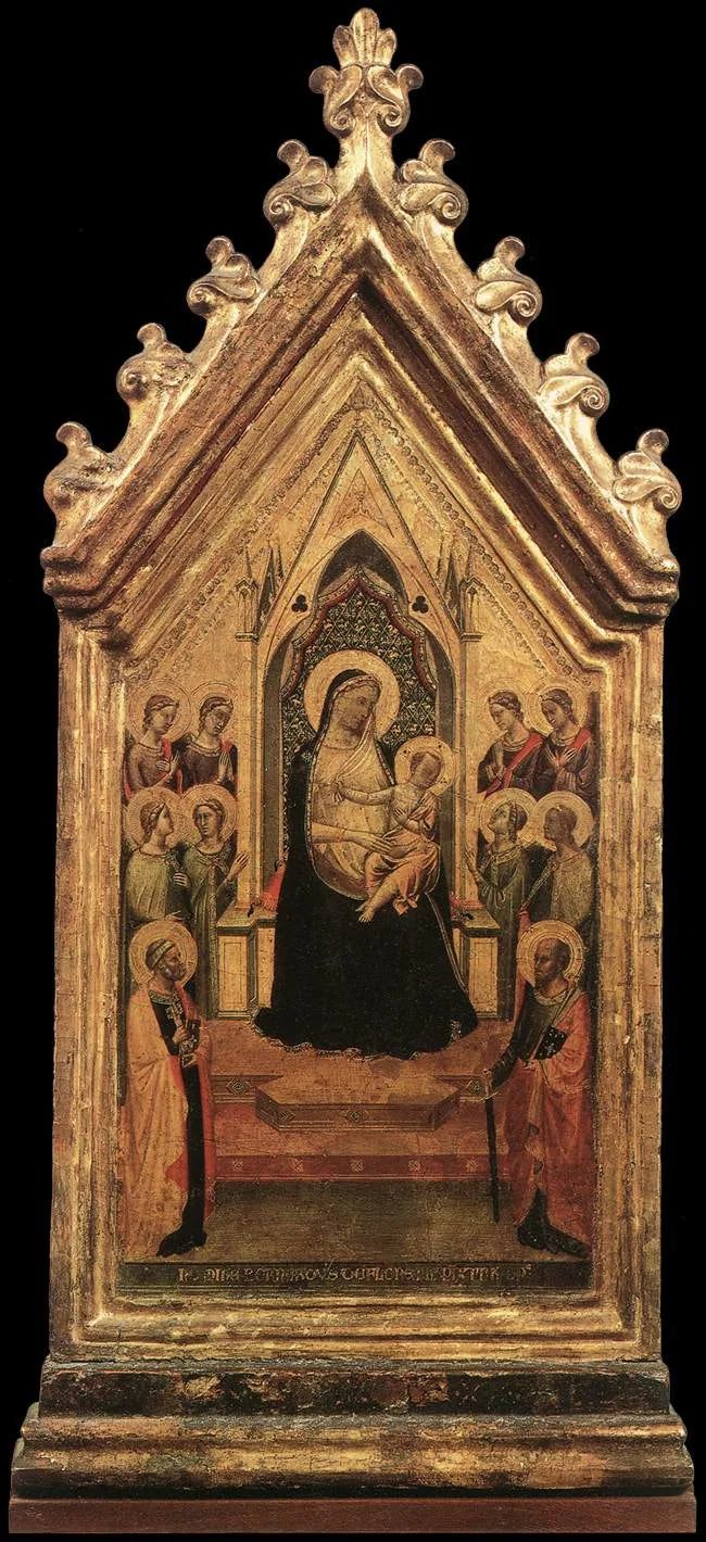 Madonna z Dzieciątkiem w majestacie otoczona aniołami i świętymi - Bernardo Daddi