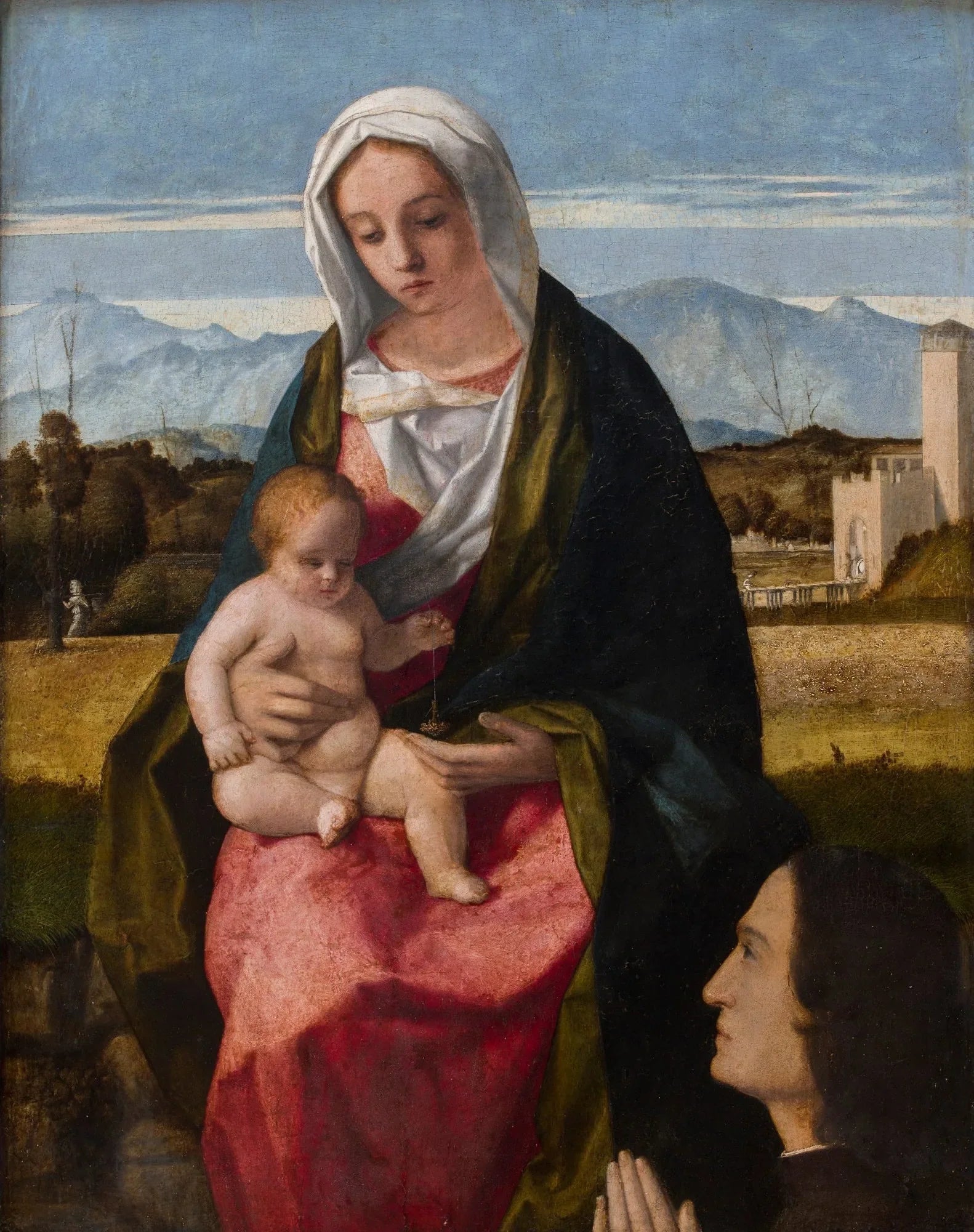 Vierge à l'Enfant et donateur - Giovanni Bellini image 1 reproduction de peinture à l’huile