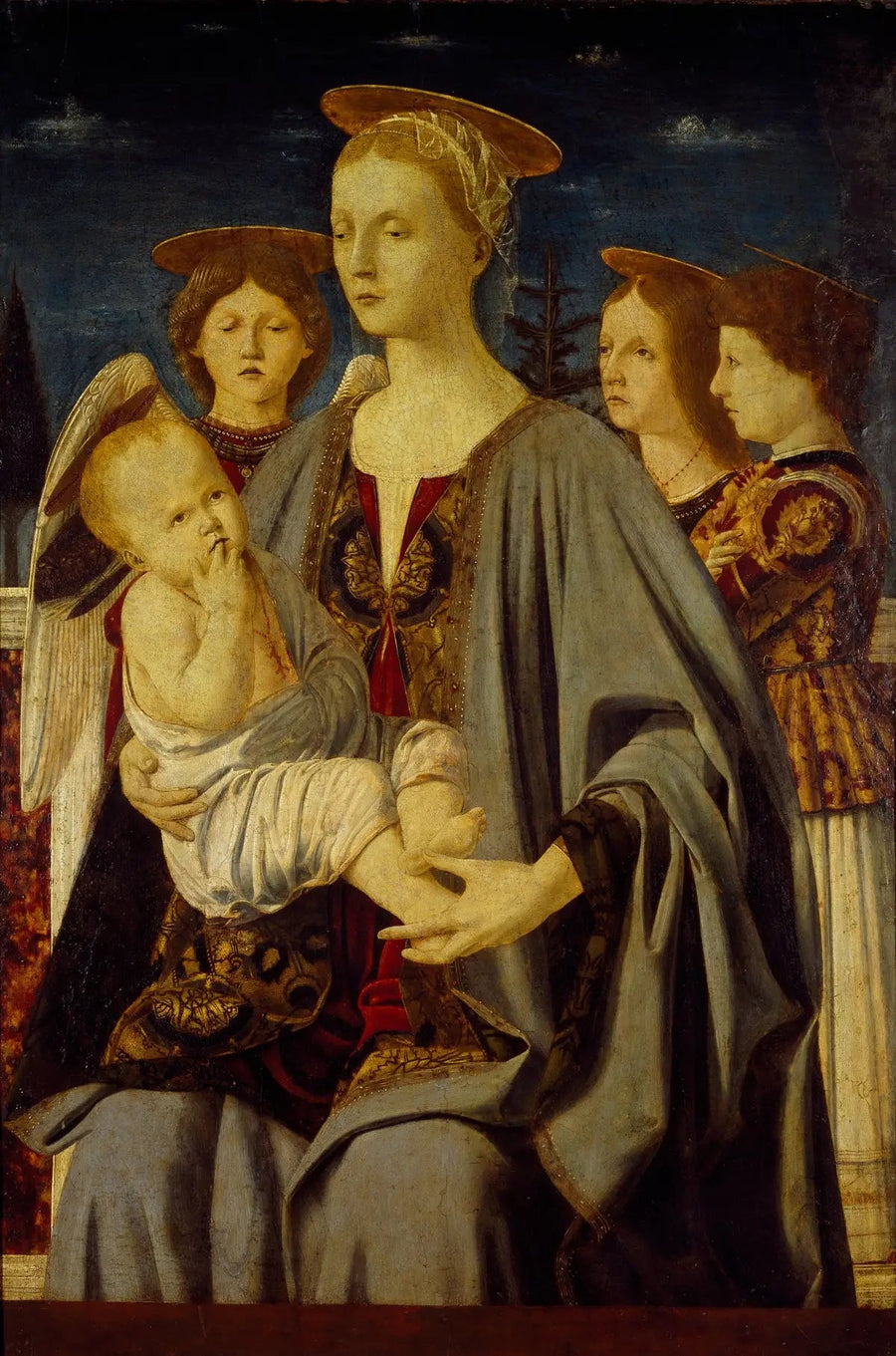 Dziewica z Dzieciątkiem i trzema aniołami - Piero della Francesca
