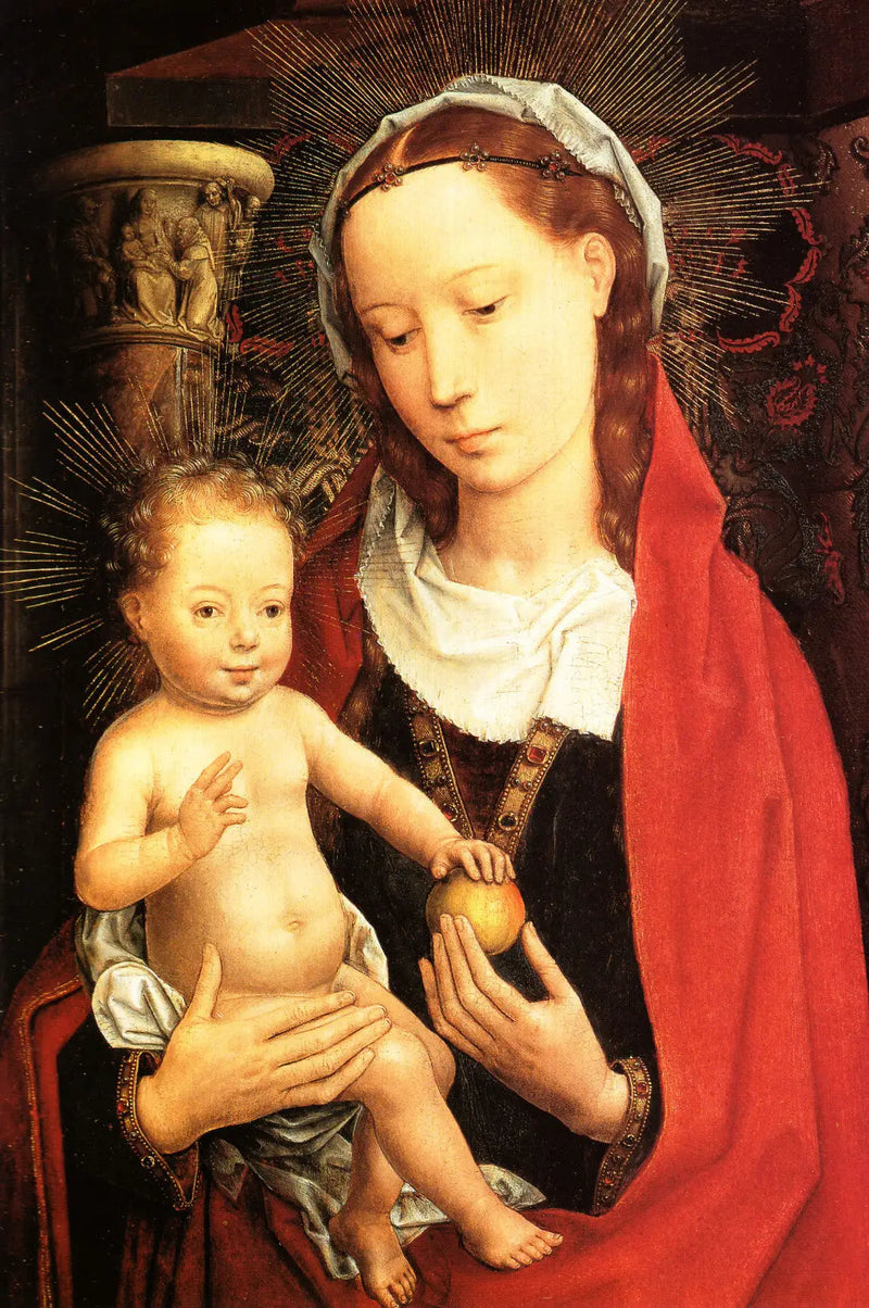 Matka Boska z Dzieciątkiem na półpostaci - Hans Memling