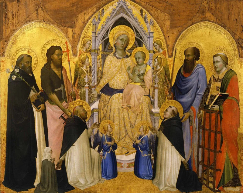 Dziewica z Dzieciątkiem na tronie z świętymi - Agnolo Gaddi