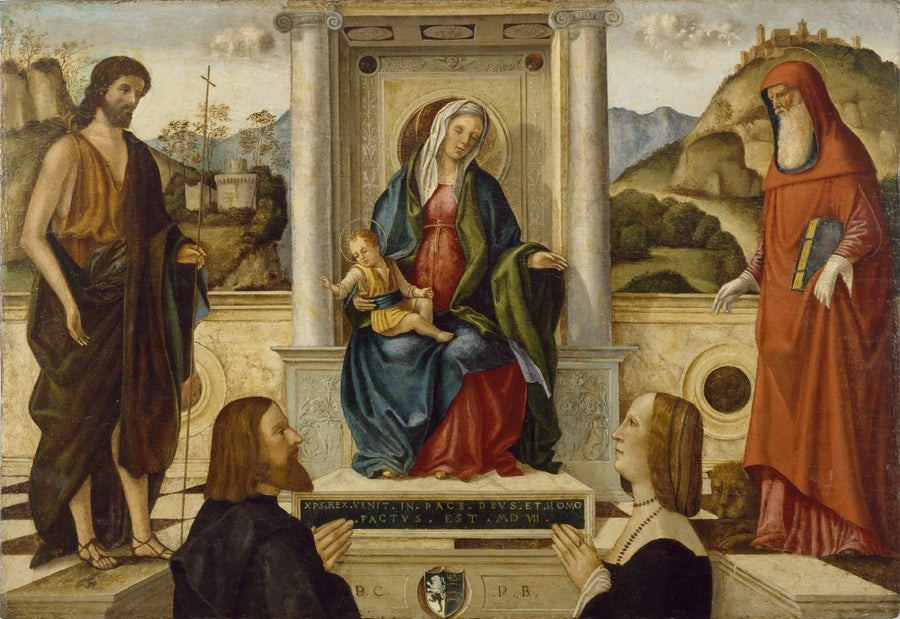 Dziewica z Dzieciątkiem tronująca z świętymi i darczyńcą - Vittore Carpaccio