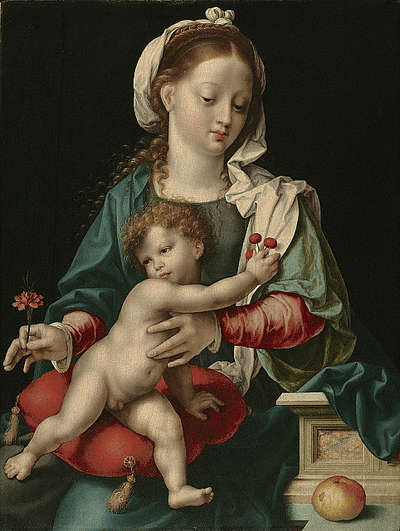 Vierge à l’Enfant avec œillet - Joos van Cleve - Alpha Reproduction