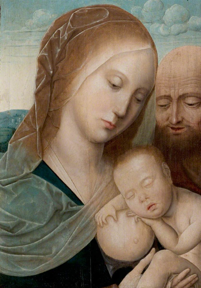 Dziewica z Dzieciątkiem z św. Józefem - Joos van Cleve