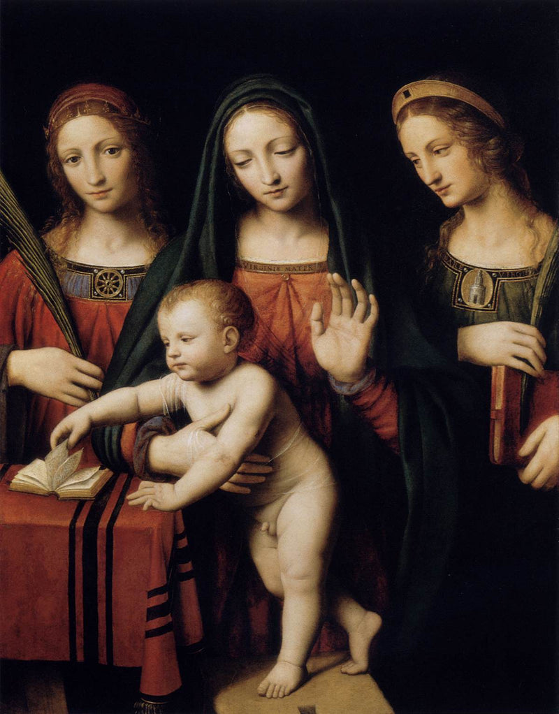 Dziewica z Dzieciątkiem z świętą Katarzyną Aleksandryjską i świętą Barbarą - Bernardino Luini