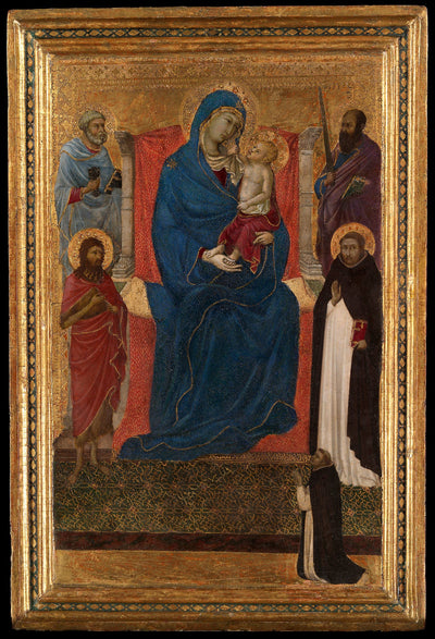 Vierge à l’Enfant en majesté avec saint Pierre saint Paul saint Jean-Baptiste saint Dominique et un donateur - Ugolino