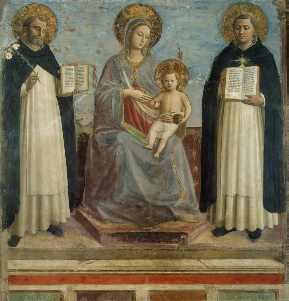 Vierge à l’Enfant entre les saints Dominique et saint Thomas d’Aquin - Fra Angelico - Alpha Reproduction