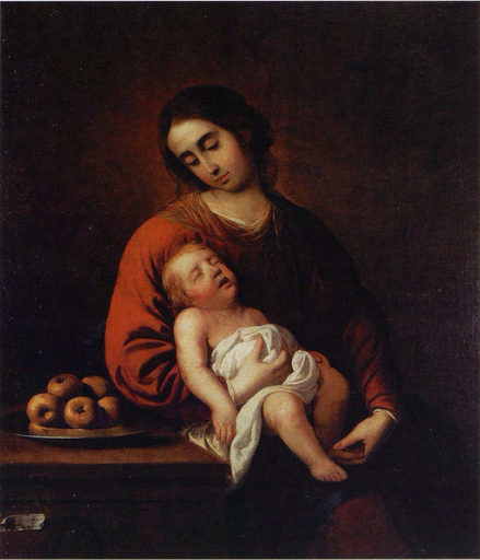 Madonna z Dzieciątkiem Jezus śpiącym - Francisco de Zurbarán