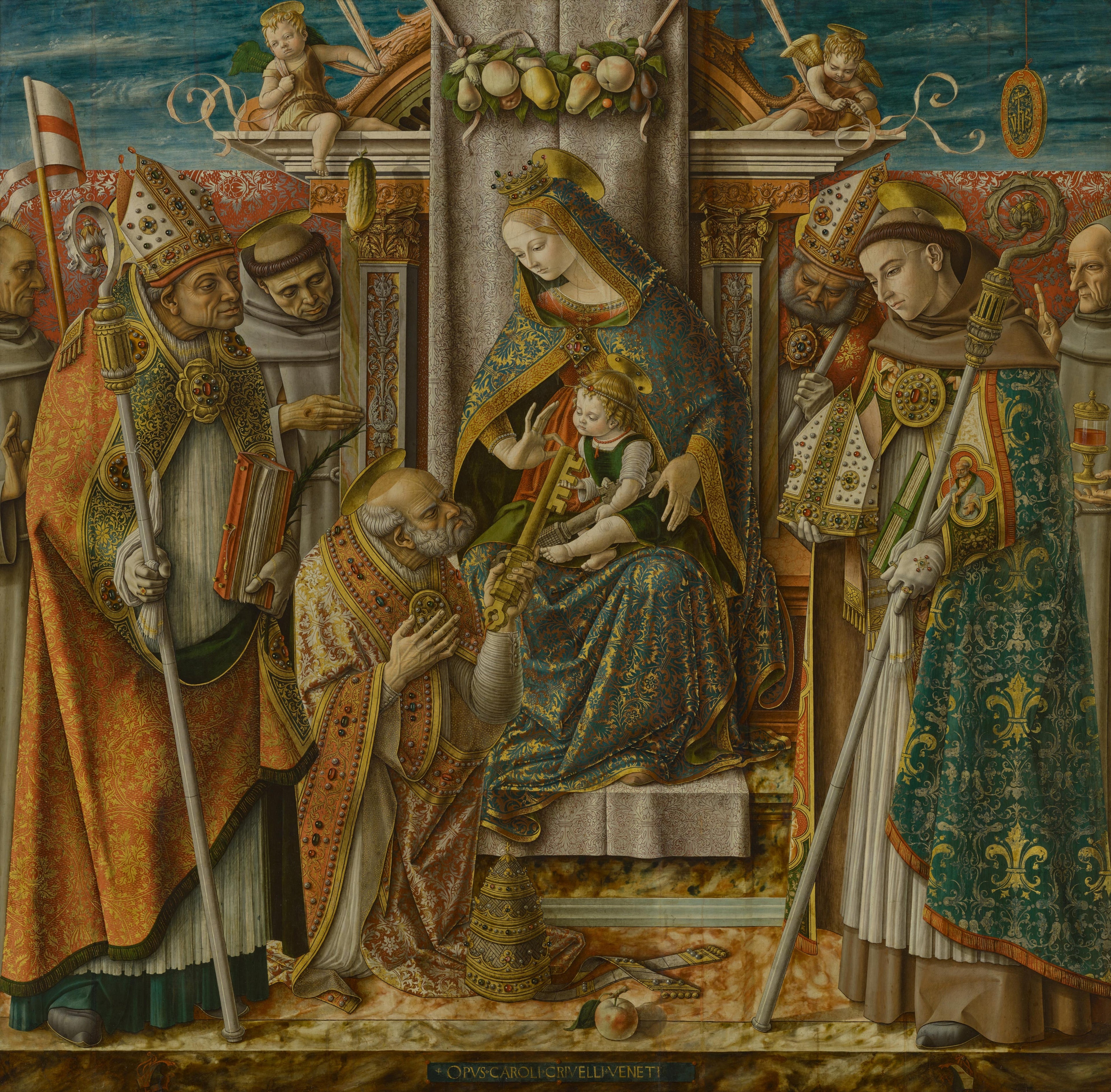 Vierge à l’Enfant trônant avec des saints - Carlo Crivelli - Alpha Reproduction