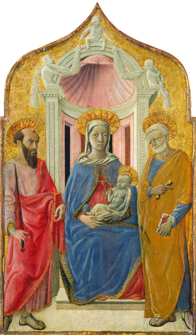 Vierge à l’Enfant trônant avec saint Pierre et saint Paul - Domenico di Bartolo - Alpha Reproduction
