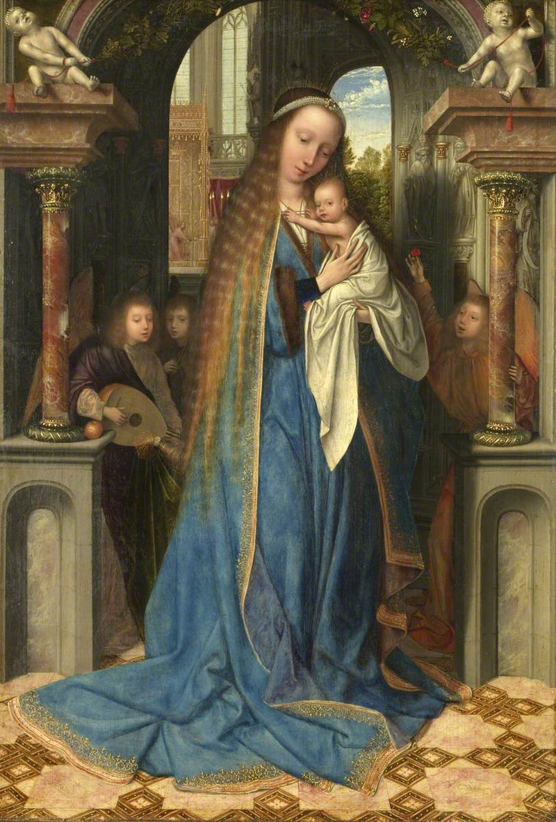 Dziewica z Dzieciątkiem i Aniołami - Quentin Metsys