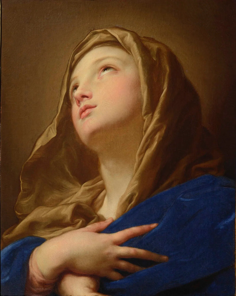 Dziewica w półpostaci z rękami skrzyżowanymi na piersi - Pompeo Batoni
