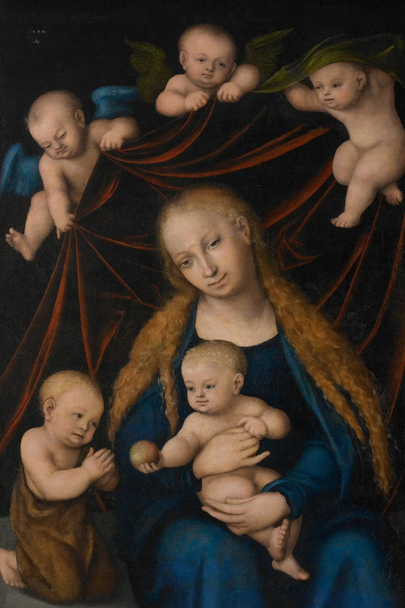 Dziewica, Dziecko, Święty Jan Chrzciciel i Anioły - Lucas Cranach Starszy