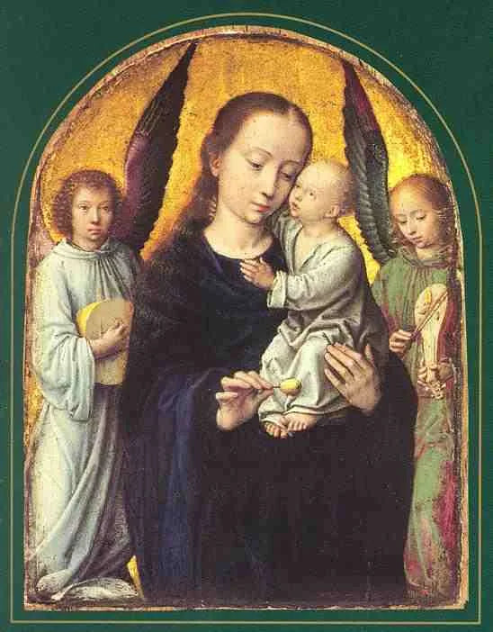 Vierge et Enfant avec deux anges musiciens - Gérard David