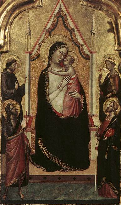 Dziewica z Dzieciątkiem na tronie z świętymi - Bernardo Daddi