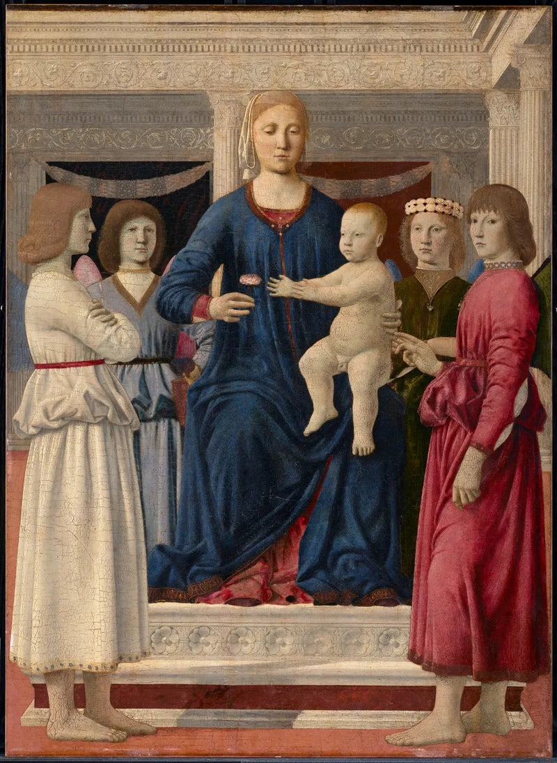 Dziewica i Dzieciątko z czterema aniołami - Piero della Francesca