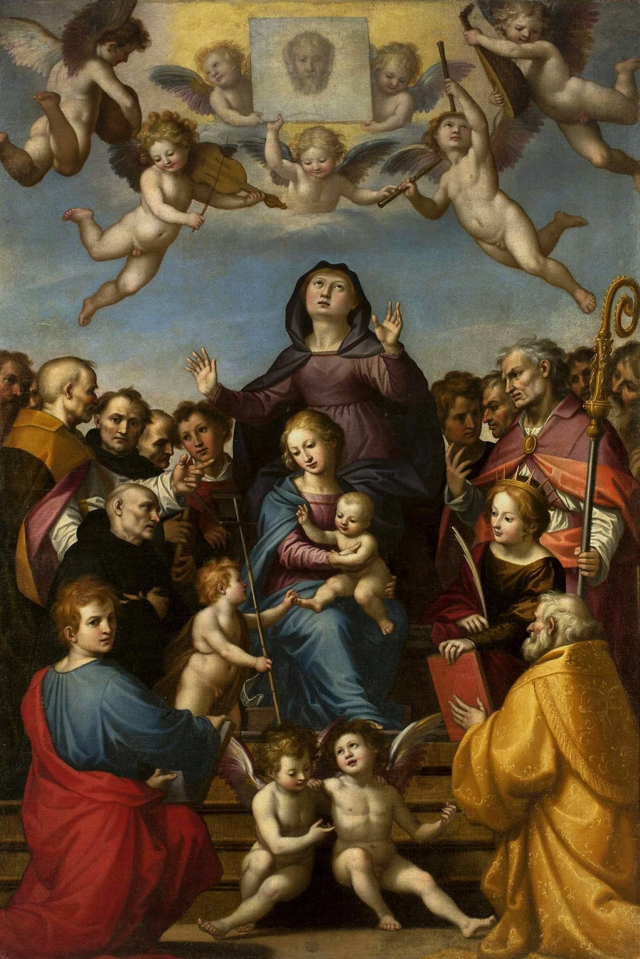 Dziewica z Dzieciątkiem z świętą Anną i patronami Florencji - Fra Bartolomeo