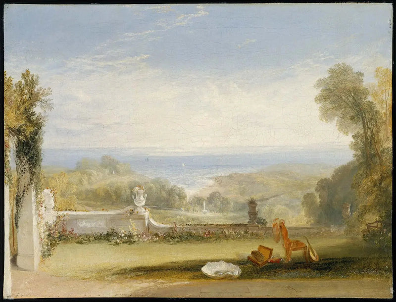 Widok z tarasu willi w Niton, Wyspa Wight, z szkiców autorstwa damy - J. M. W. Turner