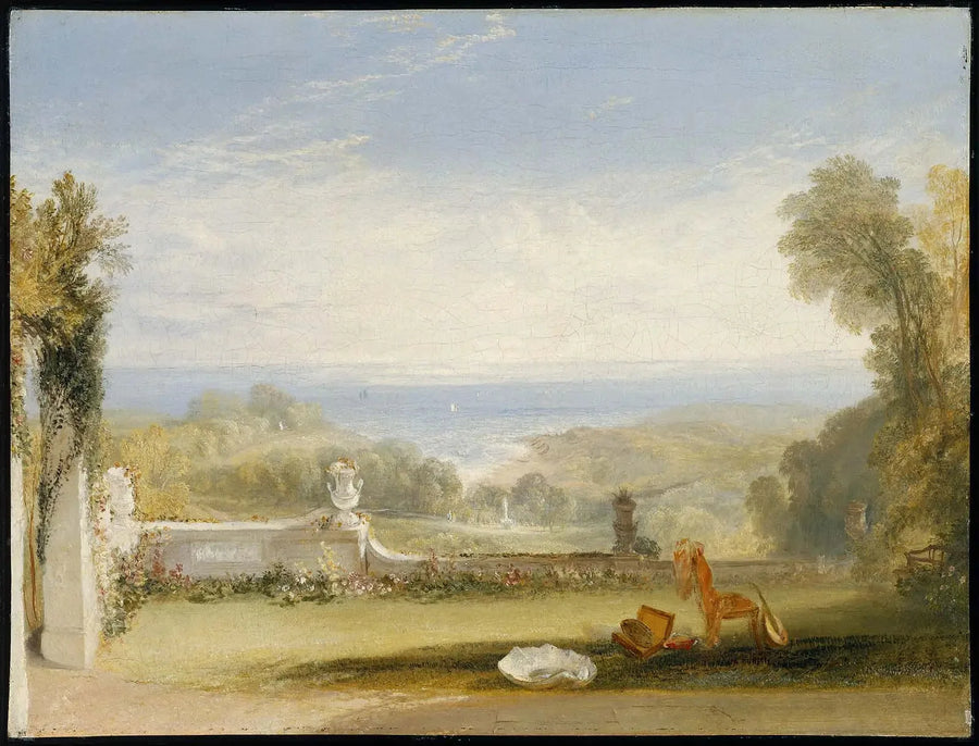 Widok z tarasu willi w Niton, Wyspa Wight, z szkiców autorstwa damy - J. M. W. Turner