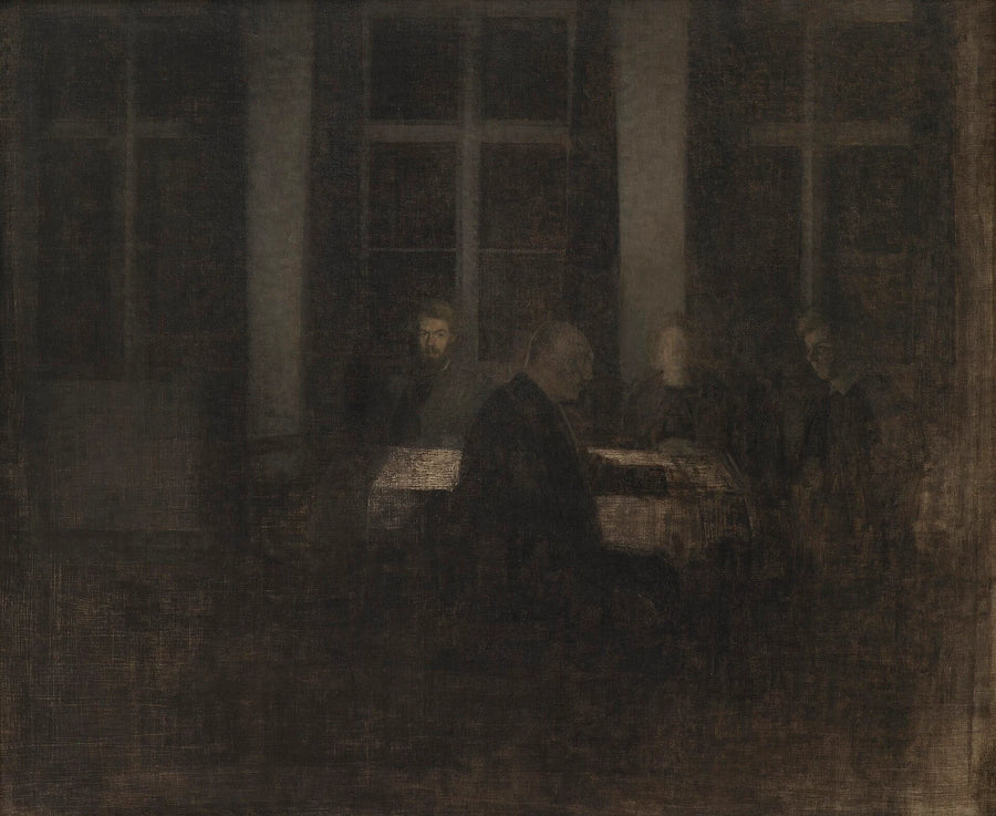 Wieczór w salonie - Vilhelm Hammershøi