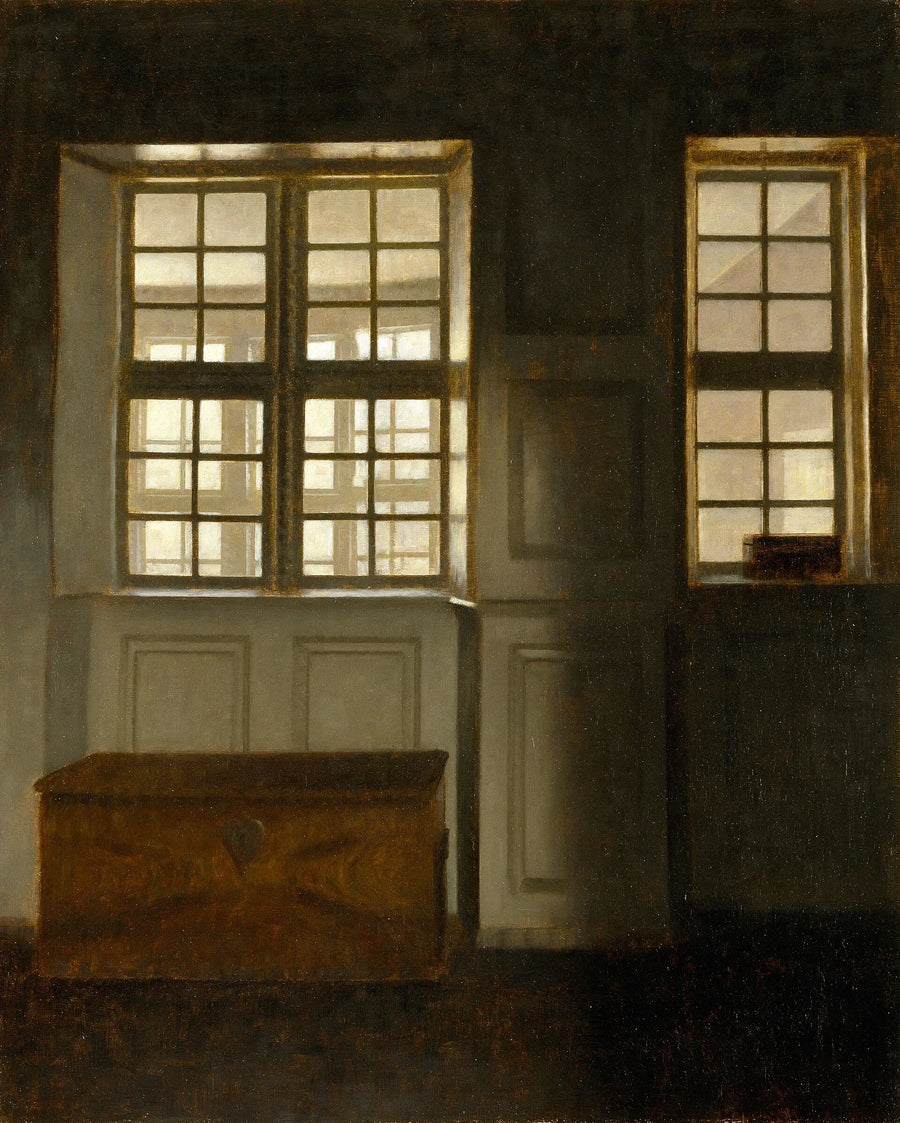 Wnętrze z widokiem na galerię - Vilhelm Hammershøi