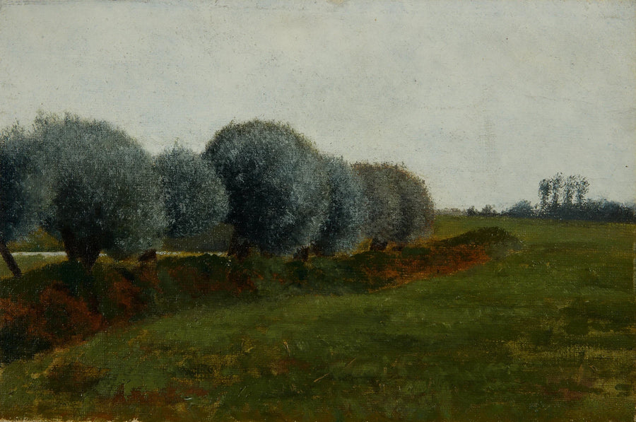 Krajobraz z rzędem drzew - Vilhelm Hammershøi