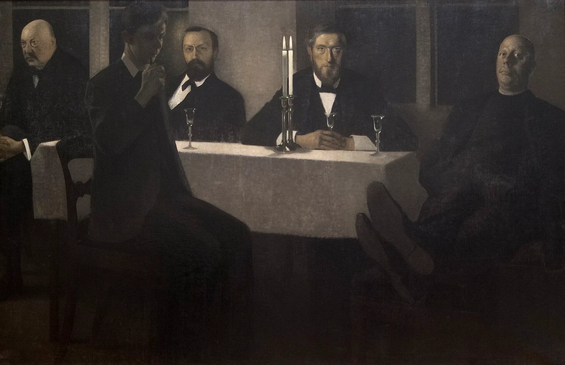 Cinq Portraits, peinture de Vilhelm Hammershøi