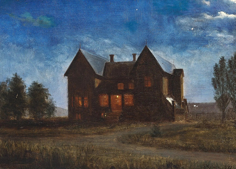 Willa podczas nocnej pełni księżyca. - Peder Severin Krøyer