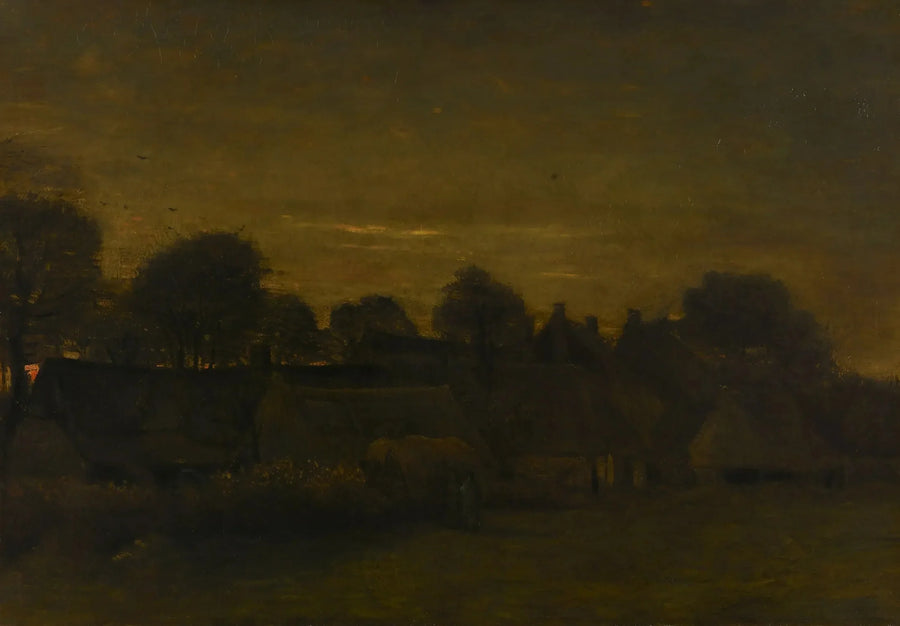 Wiejska wioska o zmierzchu - Vincent van Gogh
