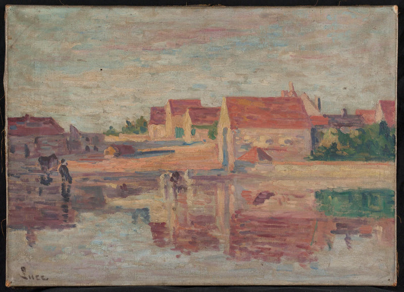 Wioska nad brzegiem rzeki - Maximilien Luce