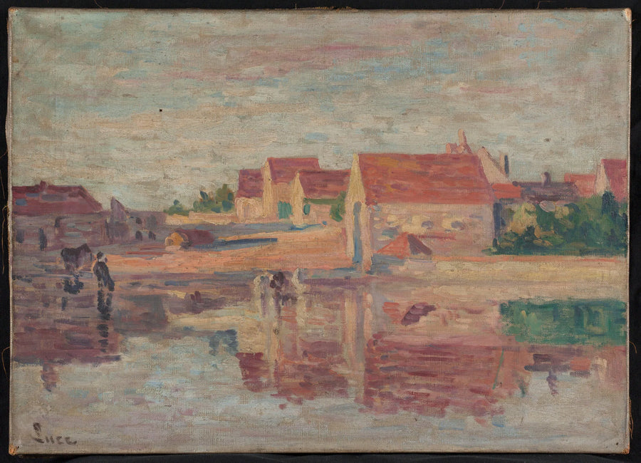 Wioska nad brzegiem rzeki - Maximilien Luce