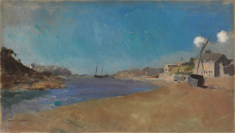 Wioska rybacka, Bretania - Odilon Redon