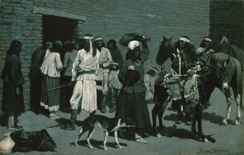 Wioska indiańska Pueblo - Frederic Remington